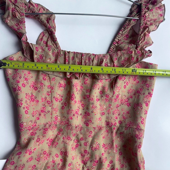 Park & Fifth Floral Mini Dress - Tan and Red - Picture 3 of 7